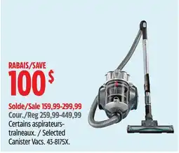 Canadian Tire Selected Canister Vacs offer
