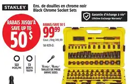 Canadian Tire Stanley Black Chrome Socket Sets offer