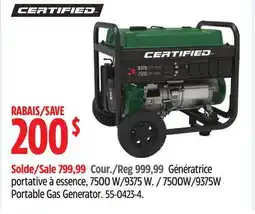 Canadian Tire Certified 7500W/9375W Portable Gas Generator offer