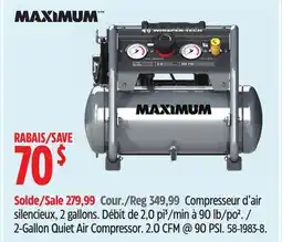 Canadian Tire MAXIMUM 2-Gallon Quiet Air Compressor offer