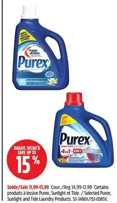 Canadian Tire Selected Purex, Sunlight and Tide Laundry Products offer