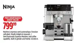 Canadian Tire NINJA Semi-Automatic Espresso Machine. Iced coffee capability offer