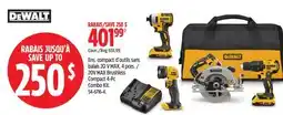 Canadian Tire DeWALT 20V MAX Brushless Compact 4-Pc Combo Kit offer
