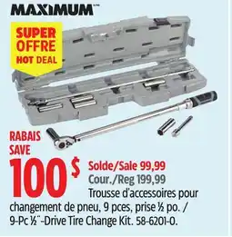 Canadian Tire 9-Pc 1⁄2˝-Drive Tire Change Kit offer