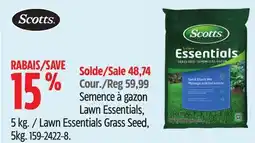 Canadian Tire Scotts Lawn Essentials Grass Seed offer