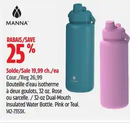 Canadian Tire Manna 32-oz Dual-Mouth Insulated Water Bottle offer