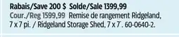 Canadian Tire Suncast Ridgeland Storage Shed offer