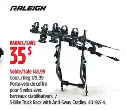 Canadian Tire Raleigh 3-Bike Truck Rack with Anti-Sway Cradles offer