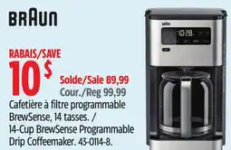 Canadian Tire Braun 14-Cup BrewSense Programmable Drip Coffeemaker offer