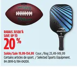 Canadian Tire Selected Sports Equipment offer