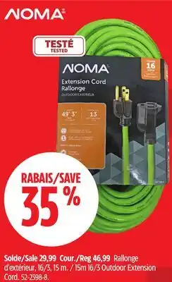 Canadian Tire NOMA 5m 16/3 Outdoor Extension Cord offer