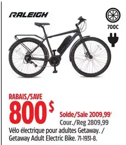 Canadian Tire RALEIGH Getaway Adult Electric Bike offer