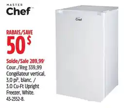 Canadian Tire Master chef 3.0 Cu-Ft Upright Freezer offer