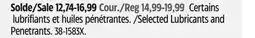 Canadian Tire Selected Lubricants and Penetrants offer