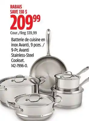 Canadian Tire 9-Pc Avanti Stainless-Steel Cookset offer