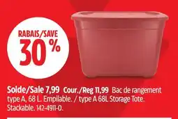 Canadian Tire type A 68L Storage Tote. Stackable offer
