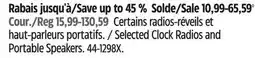Canadian Tire Westclox Selected Clock Radios and Portable Speakers offer