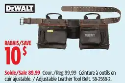 Canadian Tire DEWALT Adjustable Leather Tool Belt offer
