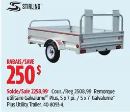 Canadian Tire STIRLING 5 x 7´ Galvalume Plus Utility Trailer offer