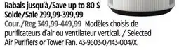 Canadian Tire Shark Selected Air Purifiers or Tower Fan offer