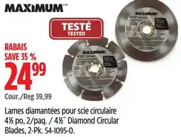 Canadian Tire Maximum 4 1⁄2˝ Diamond Circular Blades, 2-Pk offer