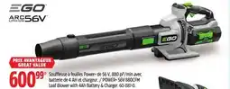 Canadian Tire Ego Power+ 56V 880CFM Leaf Blower with 4Ah Battery & Charger offer