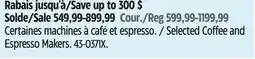 Canadian Tire Selected Coffee and Espresso Makers offer