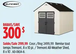 Canadian Tire SUNCAST Tremont All-Weather Shed, 8 x 10´ offer