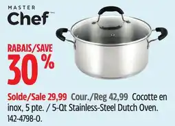 Canadian Tire MASTER Chef 5-Qt Stainless-Steel Dutch Oven offer