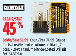 Canadian Tire DeWALT 21-Pc Titanium Nitride-Coated Drill Bit Set offer