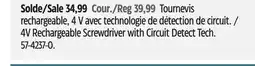 Canadian Tire Skil 4V Rechargeable Screwdriver with Circuit Detect Tech offer