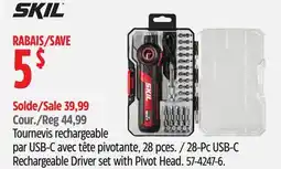 Canadian Tire SKIL TWIST 28-Pc USB-C Rechargeable Driver set with Pivot Head offer