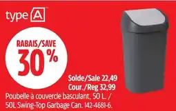 Canadian Tire type A 50L Swing-Top Garbage Can offer