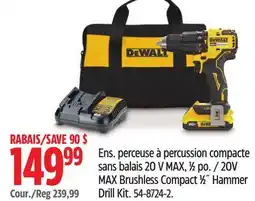 Canadian Tire 20V MAX Brushless Compact 1⁄2˝ Hammer Drill Kit offer