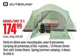 Canadian Tire Outbound 8-Person Dome Tent with Screen Room offer