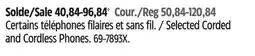 Canadian Tire Vtech Selected Corded and Cordless Phones offer