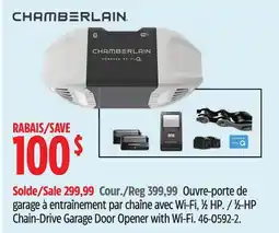 Canadian Tire Chamberlain 1⁄2-HP Chain-Drive Garage Door Opener with Wi-Fi offer