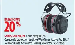 Canadian Tire 3M WorkTunes Active Pro Hearing Protector. 55-0228-0 offer