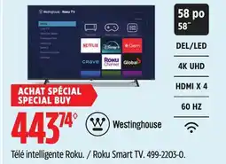Canadian Tire Westinghouse Roku Smart TV offer