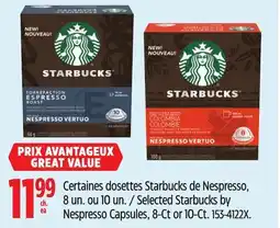 Canadian Tire Selected Starbucks by Nespresso Capsules, 8-Ct or 10-Ct offer