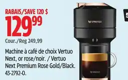 Canadian Tire Espresso Vertuo Next Premium Rose Gold/Black offer