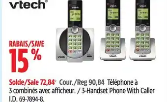 Canadian Tire Vtech 3-Handset Phone With Caller I.D offer