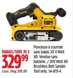Canadian Tire 20V MAX XR Brushless Belt Sander offer