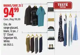 Canadian Tire ClosetMaid 12˝ Closet Organizer Kit, White offer