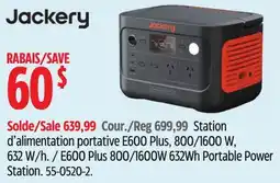 Canadian Tire Jackery E600 Plus 800/1600W 632Wh Portable Power Station offer