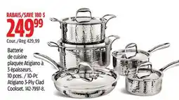 Canadian Tire 10-Pc Atigiano 3-Ply Clad Cookset offer