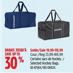 Canadian Tire Selected Hockey Bags offer