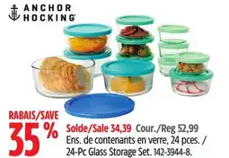 Canadian Tire Anchor Hocking 24-Pc Glass Storage Set offer