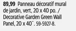 Canadian Tire Decorative Garden Green Wall Panel, 20 x 40˝ offer