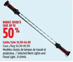 Canadian Tire Motomaster Selected Work Lights and Flood Light offer